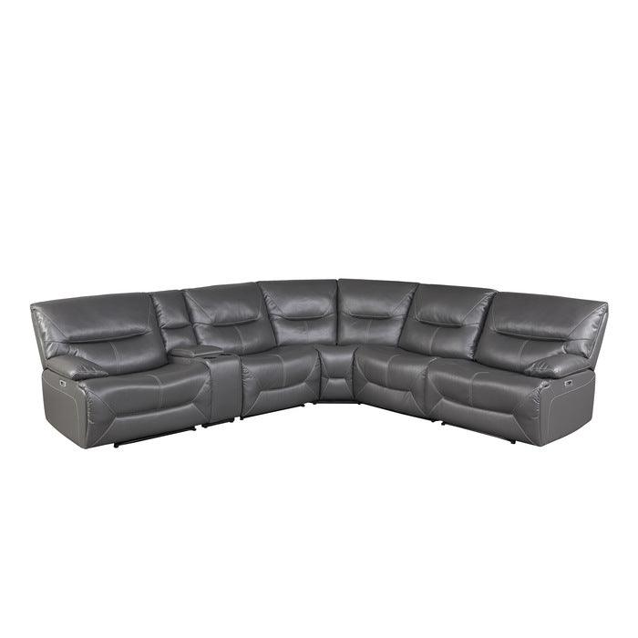 Dyersburg 6-Piece Power Reclining Sectional In Gray 9579Gry*6Lrrrpw | Homelegance