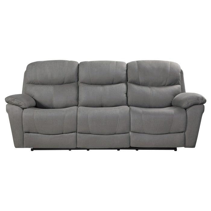 Longvale Power Double Reclining Sofa With Power Headrests In Gray 9580Gy-3Pwh | Homelegance