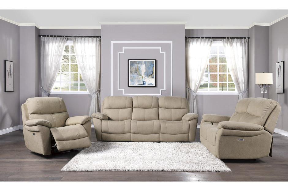 Longvale 3 Piece Power Double Reclining Living Room Set In Tan 9580Tn-3Pwh-2-1 | Homelegance