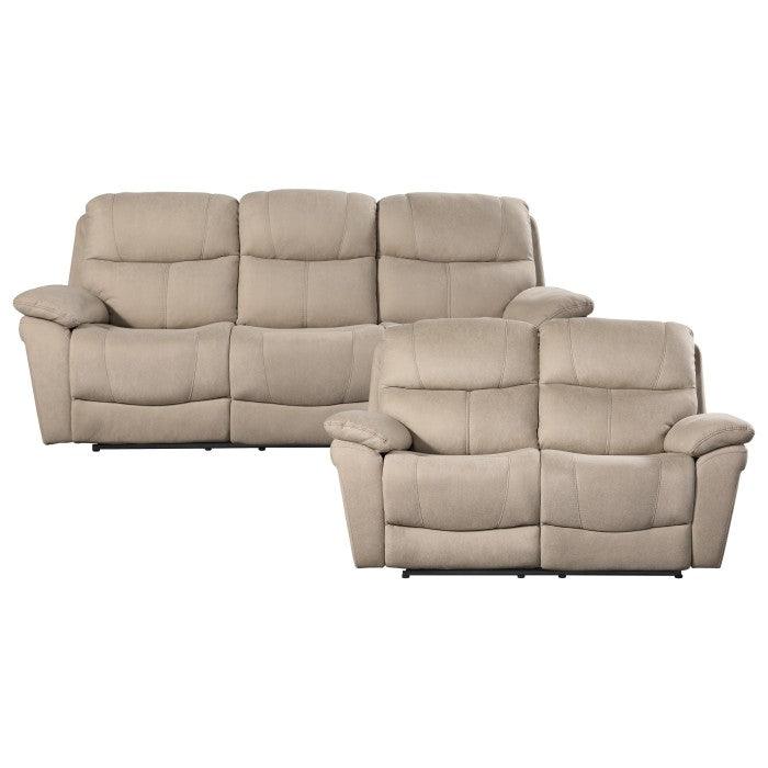 Longvale 2 Piece Power Double Reclining Sofa Set In Tan 9580Tn*2Pwh | Homelegance