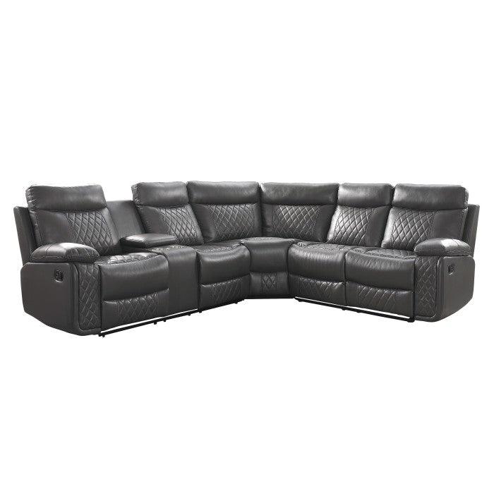 Socorro 3-Piece Reclining Sectional 9599Gry*Sc | Homelegance