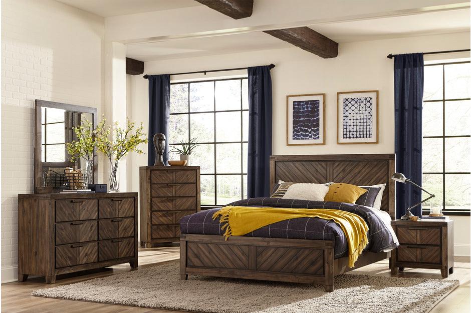 Parnell 5 Piece Queen Bedroom Set In Distressed Espresso 1648-1-5Set | Homelegance