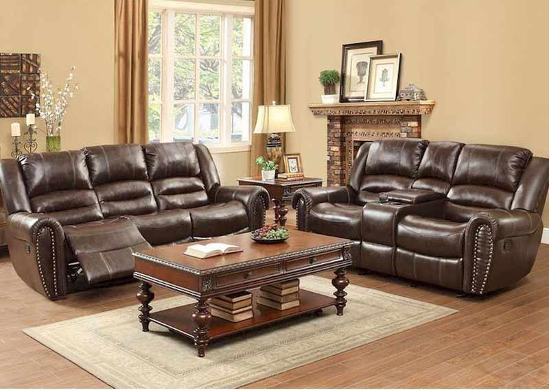 Center Hill 2 Piece Reclining Sofa Set 9668Brw-2Set | Homelegance