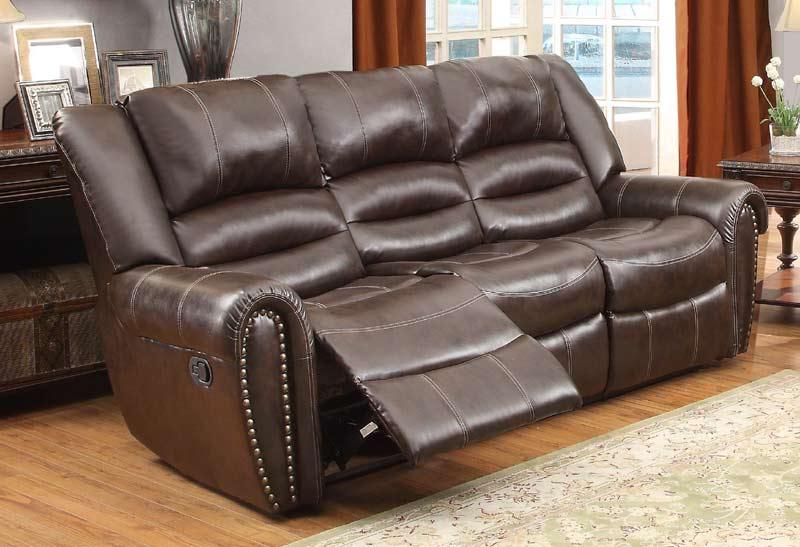 Center Hill Double Reclining Sofa 9668Brw-3 | Homelegance