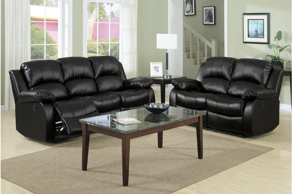 Granley Black Double Reclining Sofa 9700Blk-3 | Homelegance