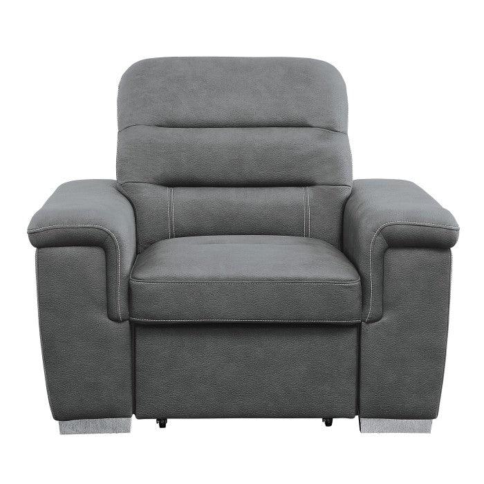 Alfio Chair With Pull-Out Ottoman 9808Sgy-1 | Homelegance