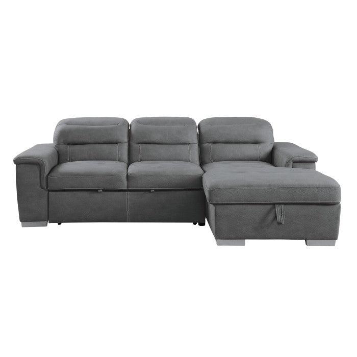 Alfio 2-Piece Sectional With Pull-Out Bed And Hidden Storage 9808Sgy*Sc | Homelegance
