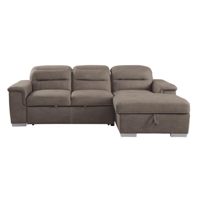 Alfio 2-Piece Sectional With Pull-Out Bed And Hidden Storage 9808Stp*Sc | Homelegance
