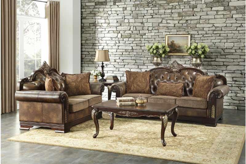 Croydon Brown 2 Piece Sofa Set 9815-3-2 | Homelegance