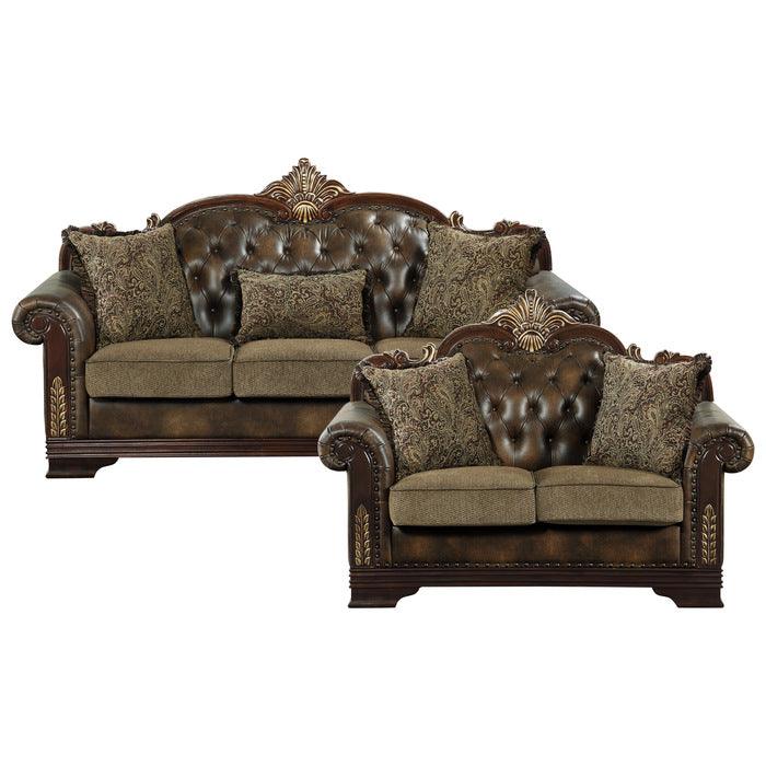 Croydon Brown 2 Piece Sofa Set 9815-3-2 | Homelegance
