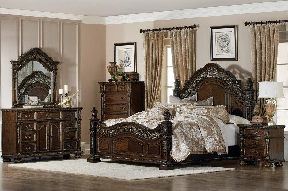 Catalonia Eastern King Bed In Dark Cherry 1824K-1Ek* | Homelegance