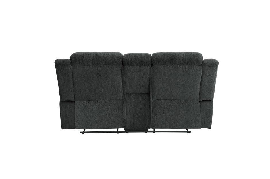 Nutmeg Charcoal Double Reclining Love Seat With Center Console 9901Cc-2 | Homelegance