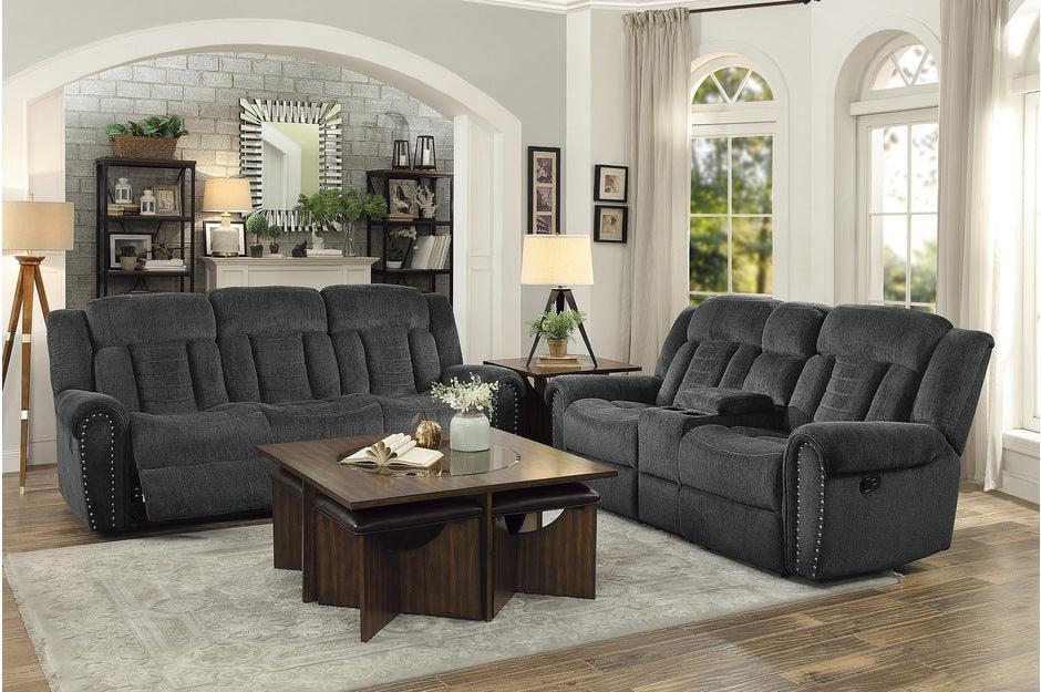 Nutmeg Charcoal 2 Piece Sofa Set 9901Cc-3-2 | Homelegance