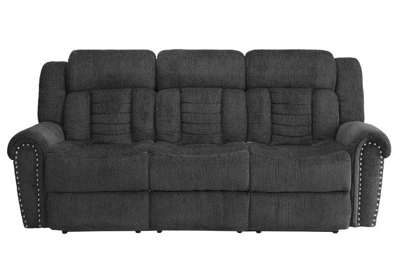 Nutmeg Charcoal Double Reclining Sofa 9901Cc-3 | Homelegance