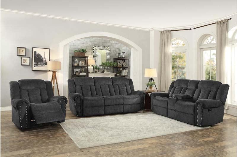 Nutmeg Charcoal 3 Piece Living Room Set 9901Cc-3-2-1 | Homelegance