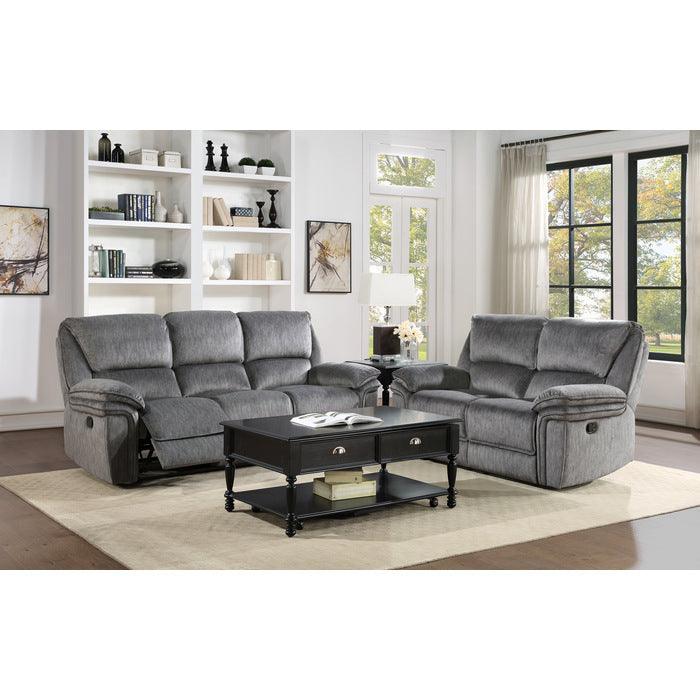 Muirfield 2 Piece Double Reclining Living Room Set In Gray 9913*2Wc | Homelegance