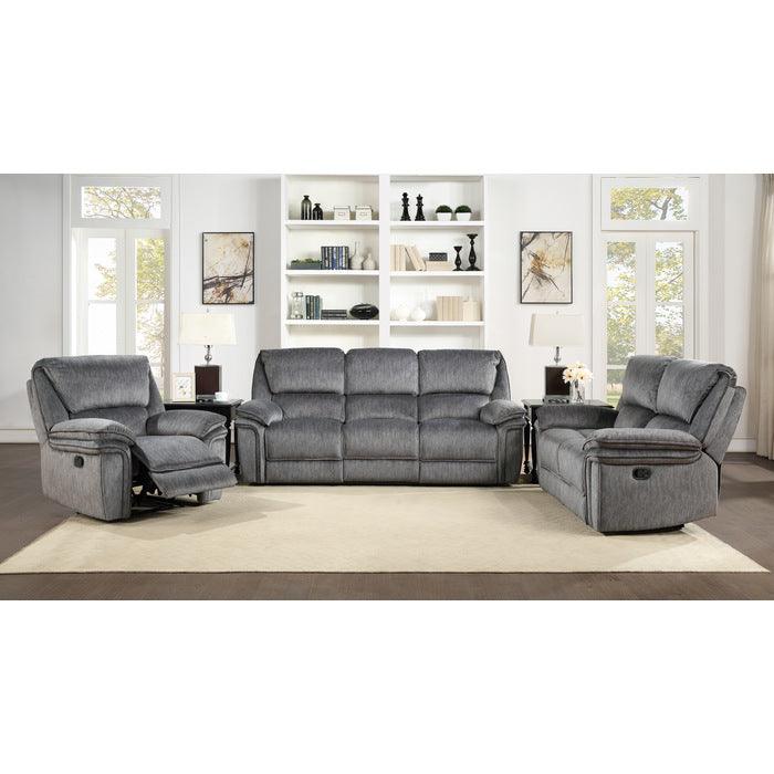 Muirfield 3 Piece Double Reclining Living Room Set In Gray 9913-3-2-1 | Homelegance