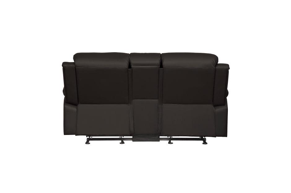 Clarkdale Dark Brown Double Glider Reclining Love Seat With Center Console 9928Dbr-2 | Homelegance