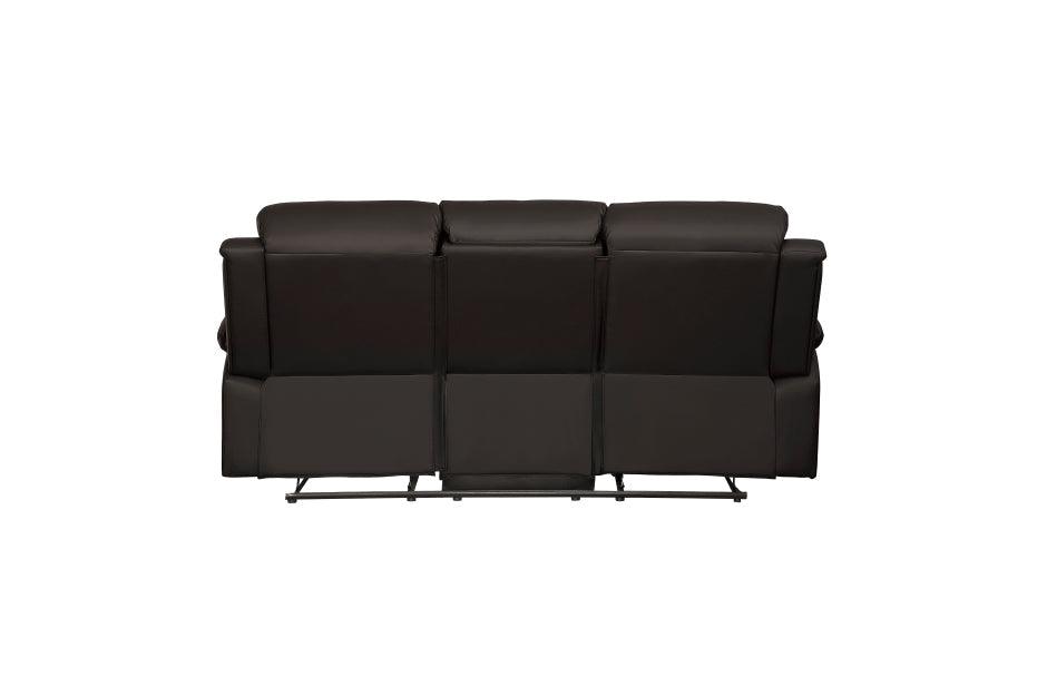 Clarkdale Dark Brown Double Reclining Sofa With Center Drop-Down Cup Holders 9928Dbr-3 | Homelegance
