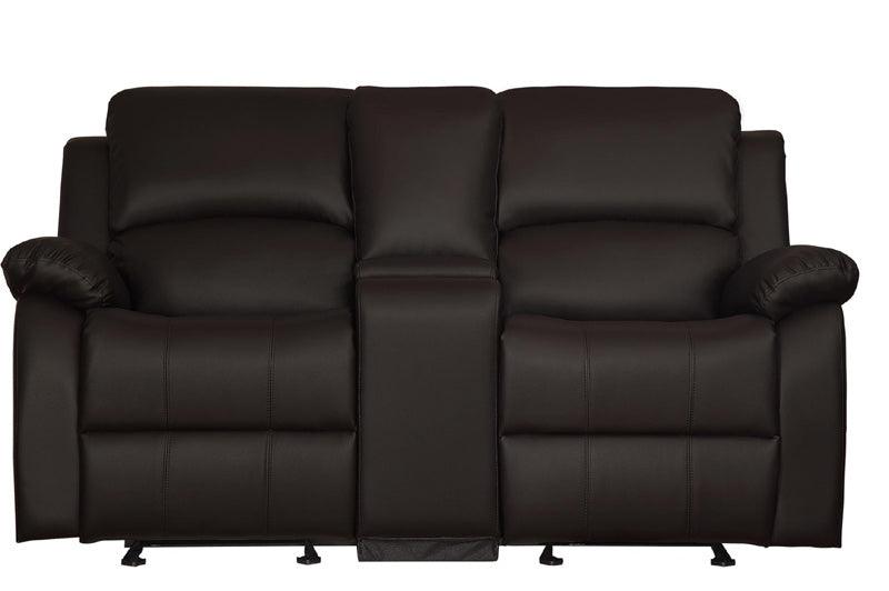 Clarkdale Dark Brown Double Glider Reclining Love Seat With Center Console 9928Dbr-2 | Homelegance
