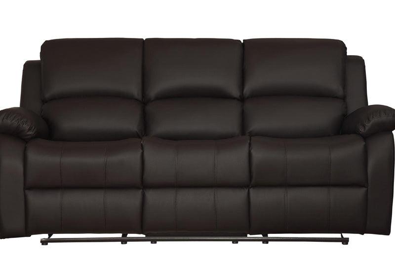 Clarkdale Dark Brown Double Reclining Sofa With Center Drop-Down Cup Holders 9928Dbr-3 | Homelegance
