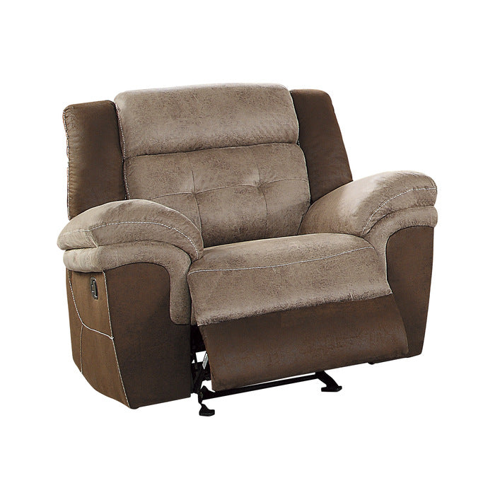Chai 3 Piece Double Reclining Living Room Set In Two-Tone Brown 9980-3-2-1 | Homelegance