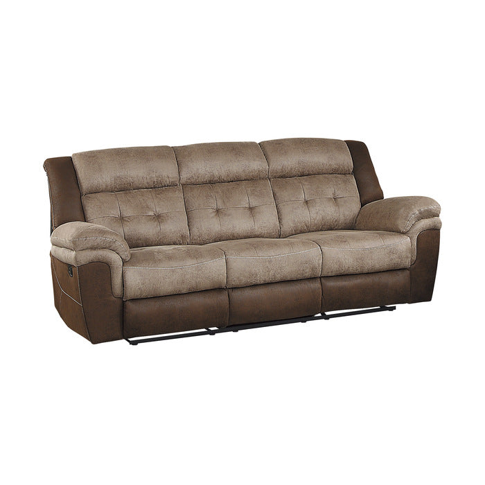 Chai 3 Piece Double Reclining Living Room Set In Two-Tone Brown 9980-3-2-1 | Homelegance