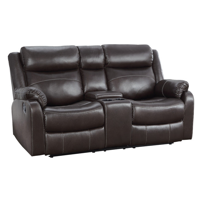 Yerba 2 Piece Double Lay Flat Reclining Sofa Set In Dark Brown 9990Db-3-2 | Homelegance
