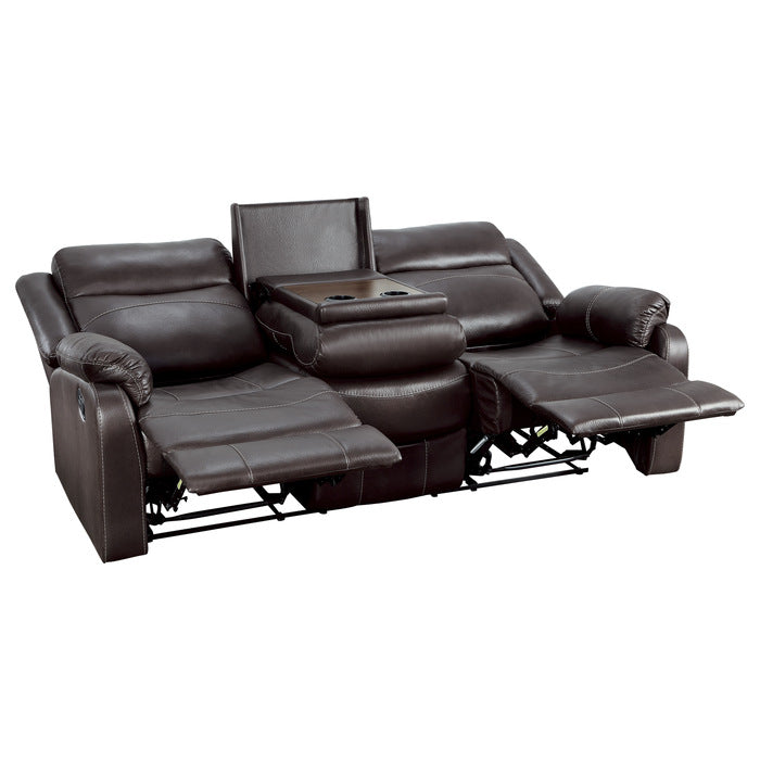 Yerba Double Lay Flat Reclining Sofa In Dark Brown 9990Db-3 | Homelegance