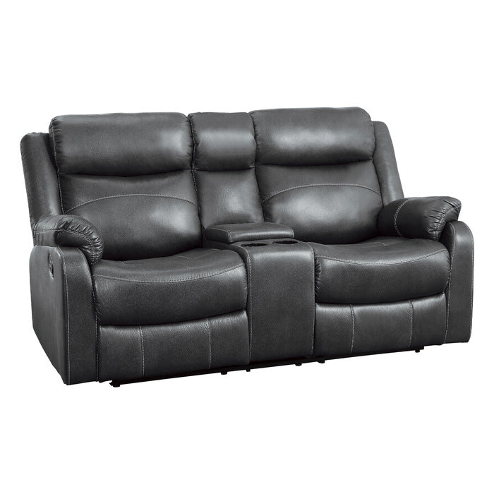 Yerba 2 Piece Double Lay Flat Reclining Sofa Set In Dark Grey 9990Gy-3-2 | Homelegance