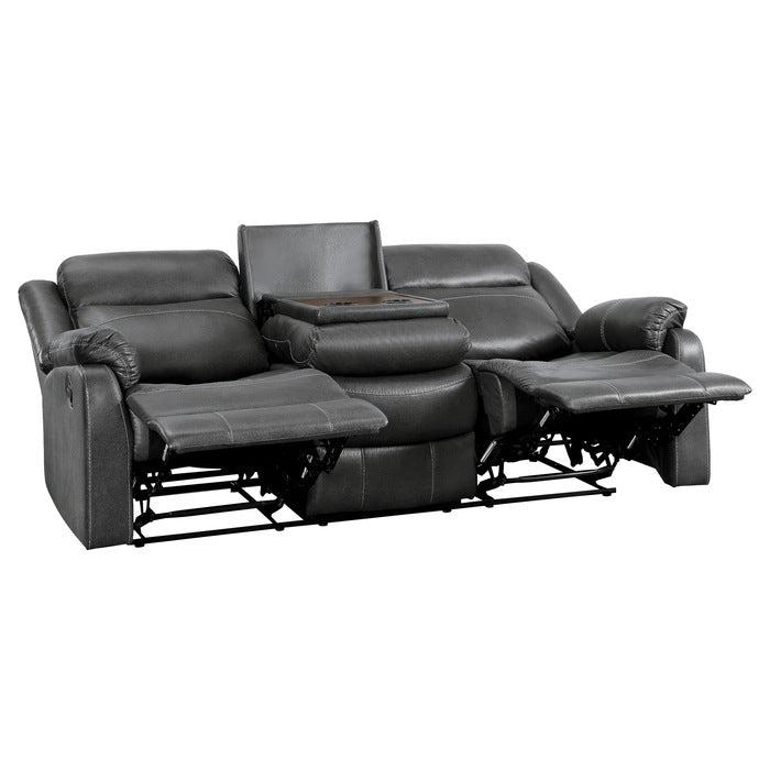 Yerba Double Lay Flat Reclining Sofa In Dark Grey 9990Gy-3 | Homelegance