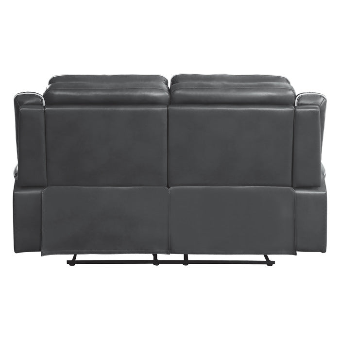 Darwan Double Lay Flat Reclining Loveseat In Dark Grey 9999Dg-2 | Homelegance