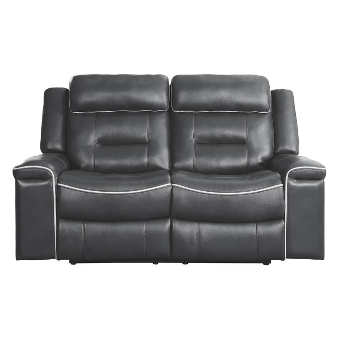 Darwan Double Lay Flat Reclining Loveseat In Dark Grey 9999Dg-2 | Homelegance