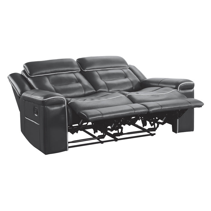 Darwan Double Lay Flat Reclining Loveseat In Dark Grey 9999Dg-2 | Homelegance