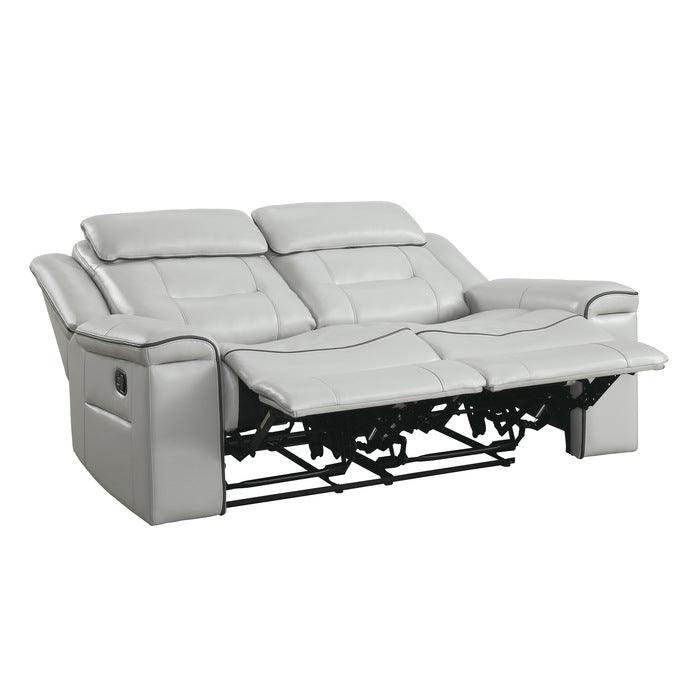 Darwan Double Lay Flat Reclining Loveseat In Light Grey 9999Gy-2 | Homelegance