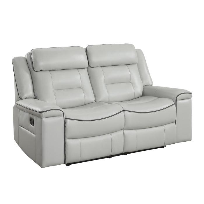 Darwan Double Lay Flat Reclining Loveseat In Light Grey 9999Gy-2 | Homelegance