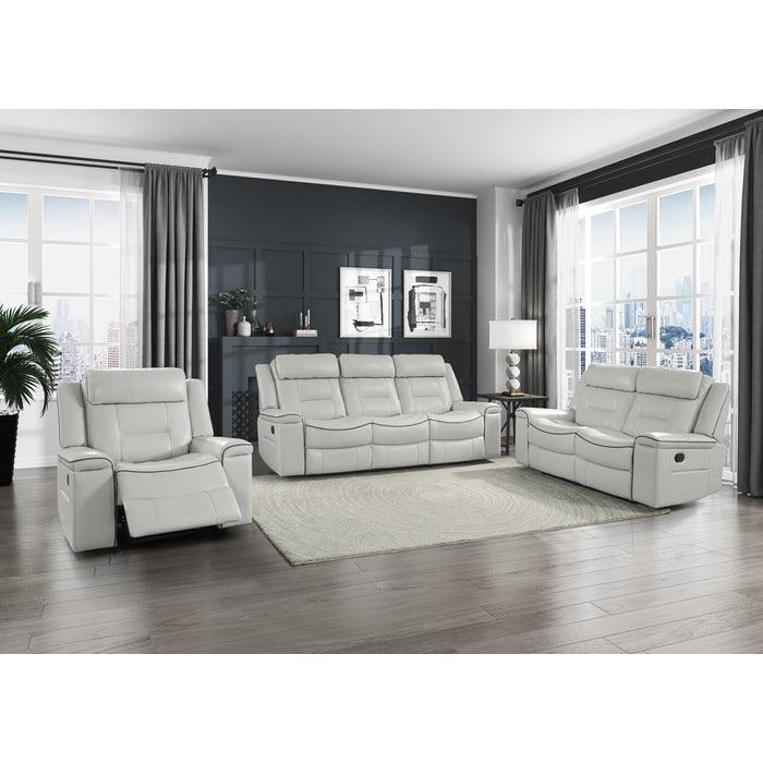 Darwan Double Lay Flat Reclining Loveseat In Light Grey 9999Gy-2 | Homelegance