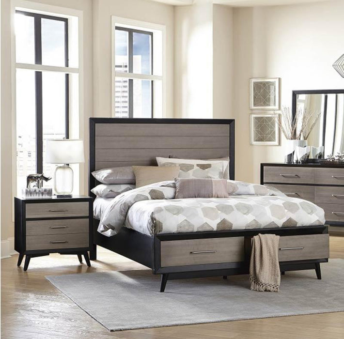 Raku 3 Piece Eastern King Platform Bedroom Set In Gray And Black 1711K-1Ek-3Set | Homelegance