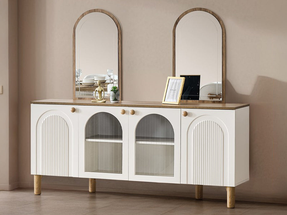 Bohem 72" Wide 4 Door Buffet With Mirror