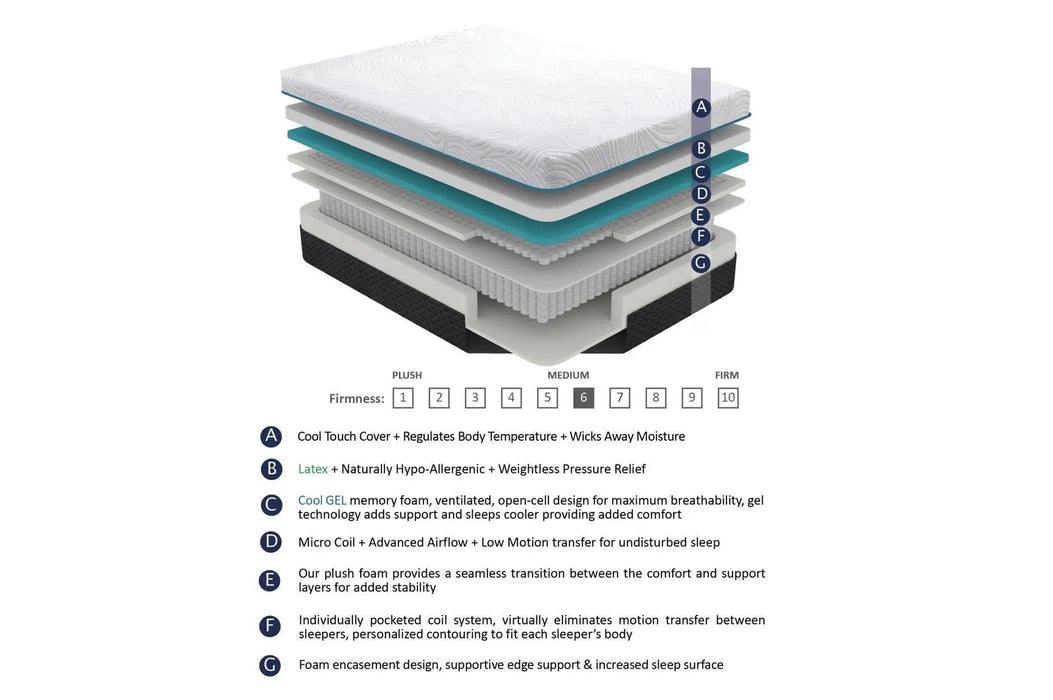 Avior 14 Inch Latex Microcoil Hybrid Mattress - Mt-Mc14 | Homelegance