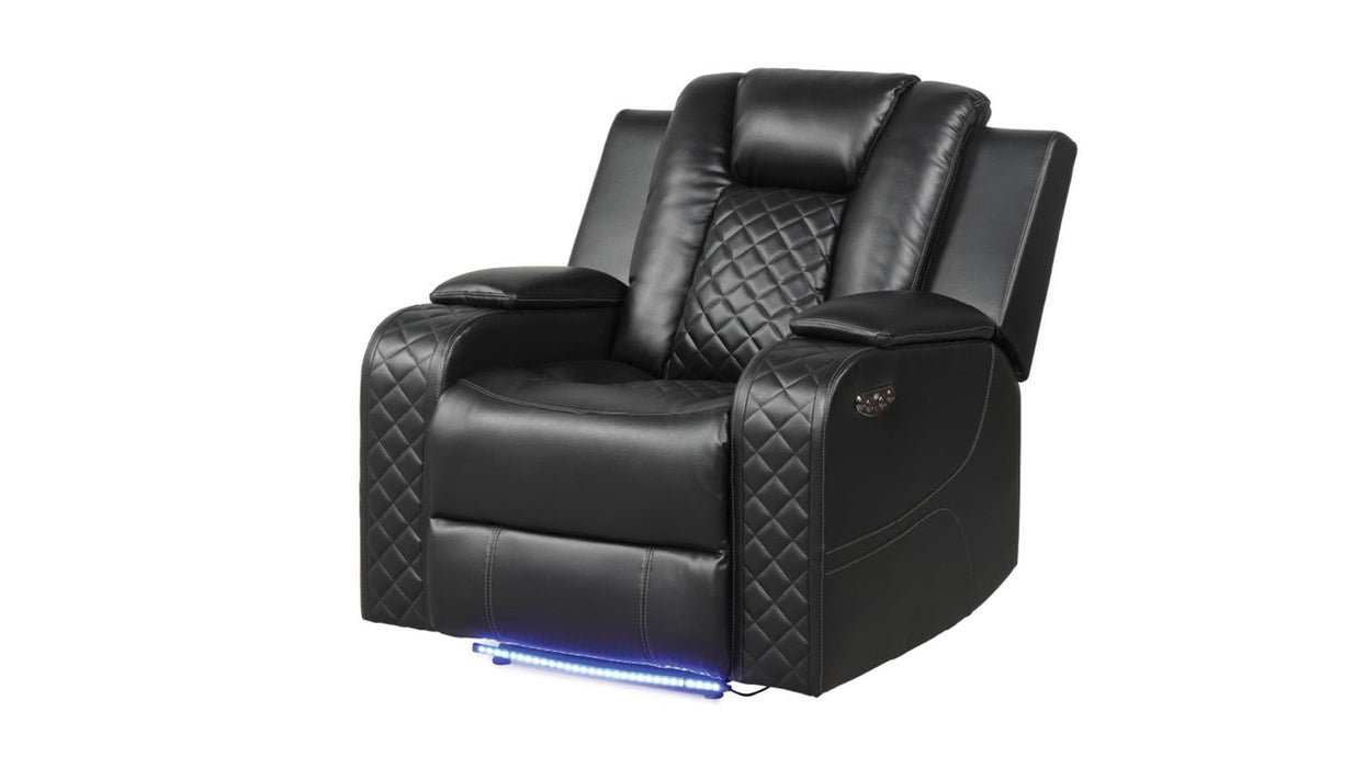 Benz Faux Leather Power Reclining Chair with LED Lighting & USB Charger