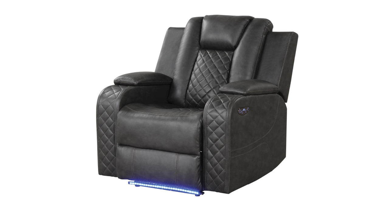 Benz Faux Leather Power Reclining Chair with LED Lighting & USB Charger