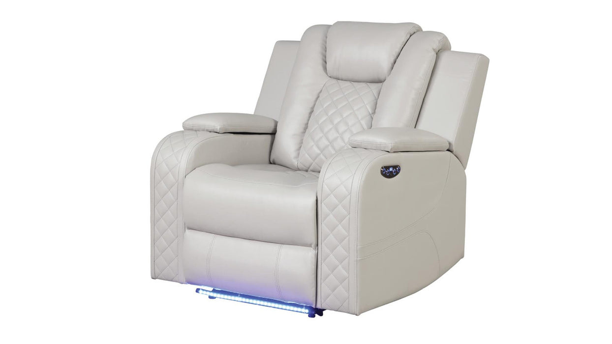 Benz Faux Leather Power Reclining Chair with LED Lighting & USB Charger