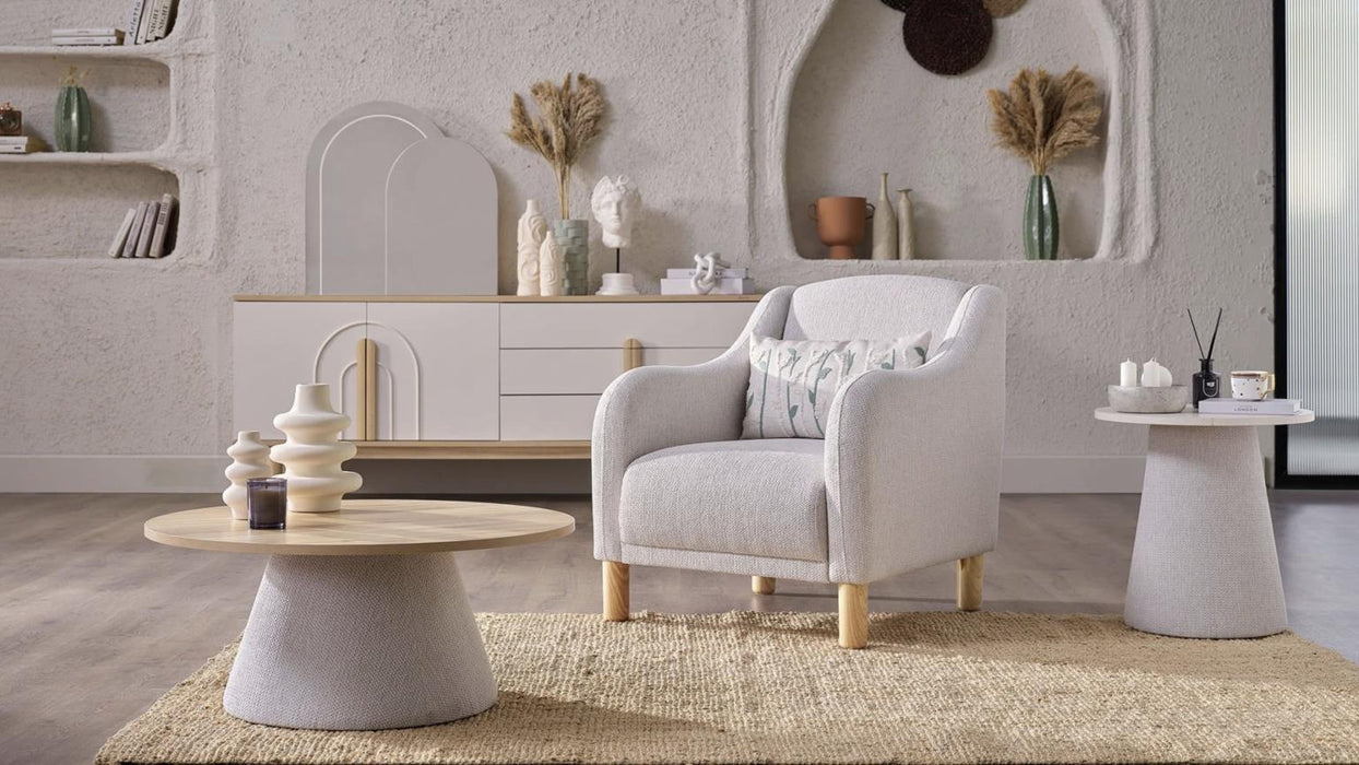 Boheems Cream Sofa And Loveseat