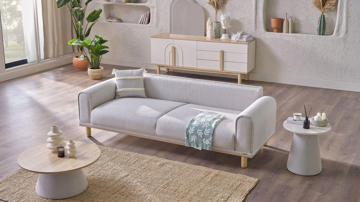 Boheems Cream Sofa And Loveseat
