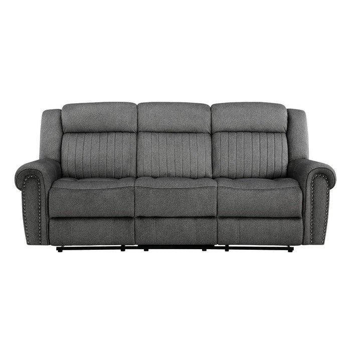 Brennen Double Reclining Sofa In Charcoal | Homelegance