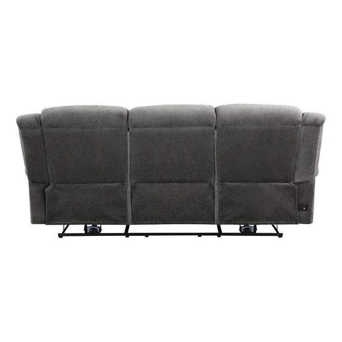 Brennen Double Reclining Sofa In Charcoal | Homelegance