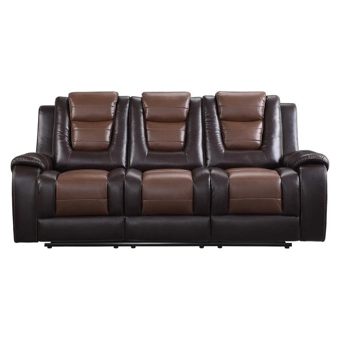 Briscoe Double Reclining Sofa With Drop-Down Cup Holders | Homelegance