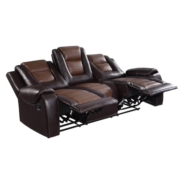 Briscoe Double Reclining Sofa With Drop-Down Cup Holders | Homelegance