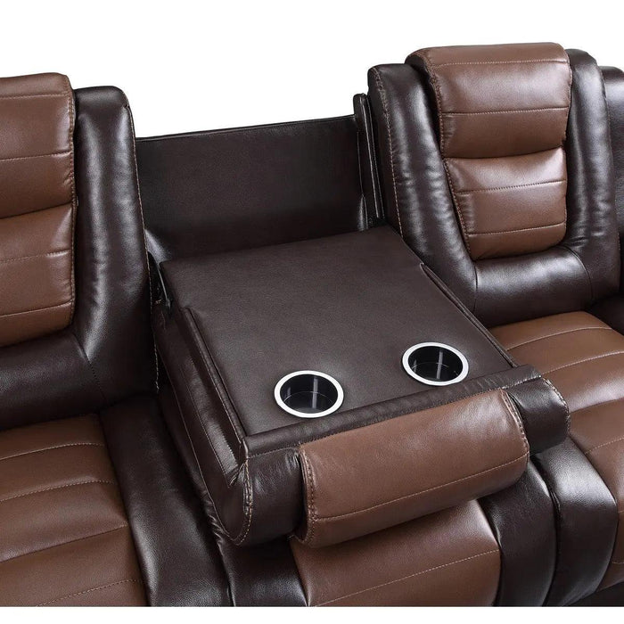 Briscoe Double Reclining Sofa With Drop-Down Cup Holders | Homelegance